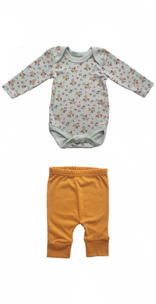 Newborn Baby Clothing Set- Spring Floral and Marigold