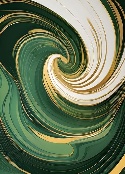 RootedArt Canvas Wall Art Home Decor - Fluid Art Gold Black