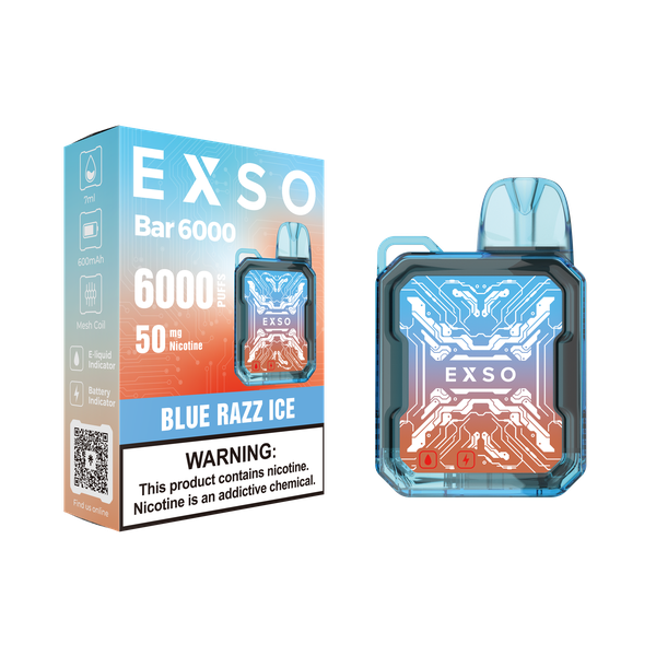 Exso Vape Bar 6000 Blue Razz Ice