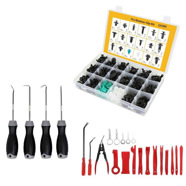 305Piece Retainer Clips, 4Piece Handy Hook Set &amp; 19pcs Panel Repair Kit