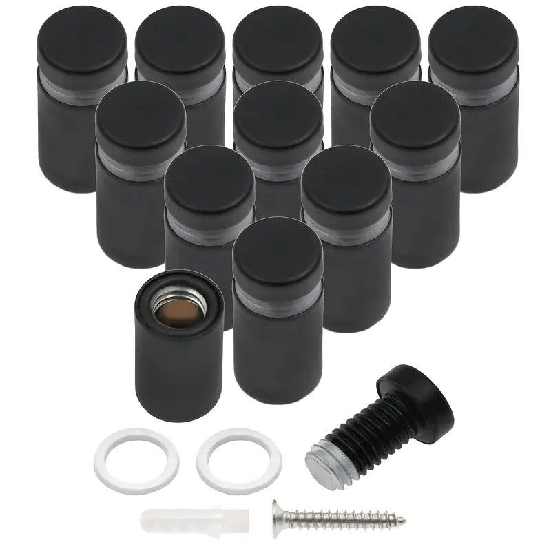 12-Piece Matte Black Stainless Steel Wall Spacers