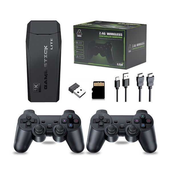 64G HDMI TV Plug and Play PSP Arcade Game Stick, Wireless Controllers