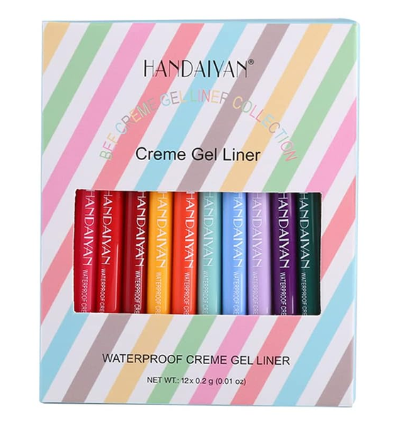 Waterproof Creme Gel Colour Eyeliner Pencils - 12 Pack