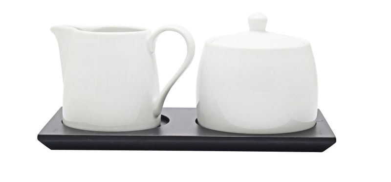 Sugar and Creamer on Tray - 3-Piece Set
