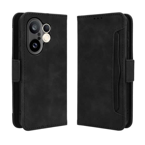 Multi Card Groove Leather Cover Compatible With Vivo V60 Lite 4G/5G