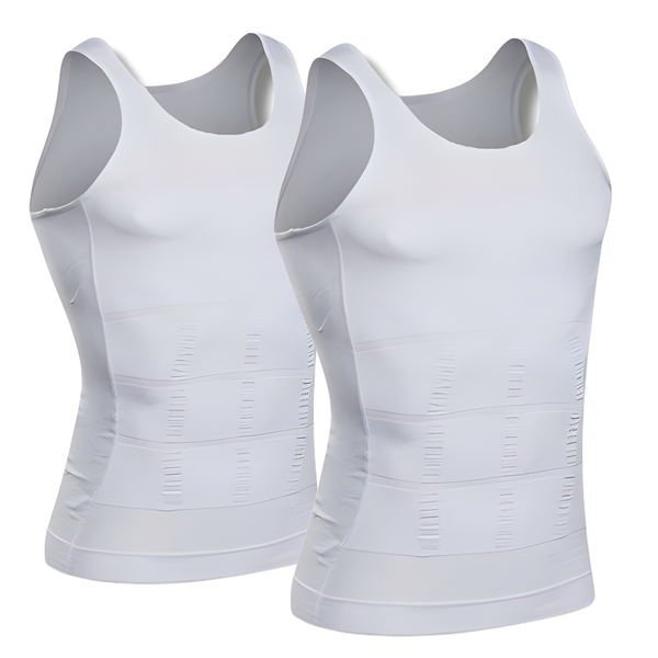 Men Vest Slimming Body Shaper Vest Shapewear Belly Hidden Clothing - 2 Pcs