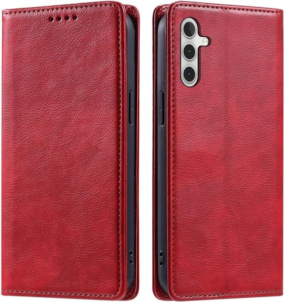 Flip Magnetic Leather Book Cover Compatible with Samsung Galaxy S24 Ultra Black