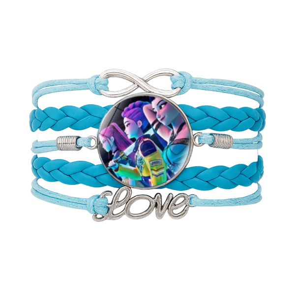 K Pop Demon Hunters Cute Character Charm Bracelet for Daily Wear