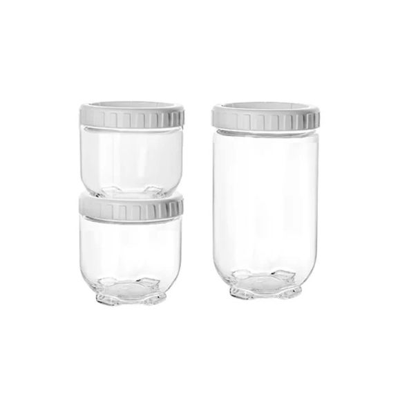 3 Pack Wide Mouth Glass Mason Jars with Screw Lids