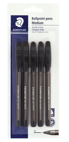 Staedtler Ballpoint Pen Blister of 5 - Black