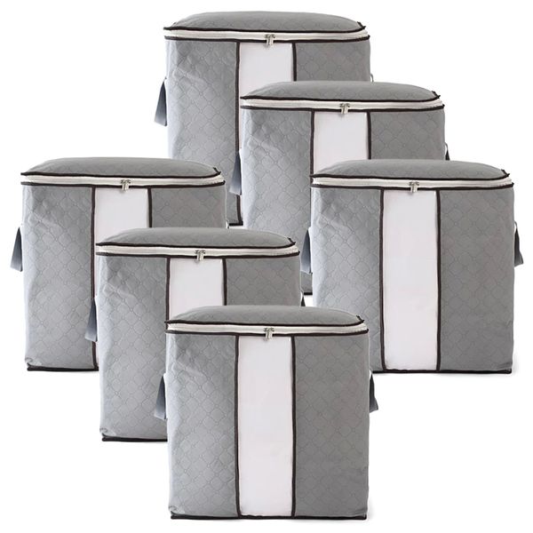 Maisonware Extra Large Heavy Duty Foldable Storage Bags - Set of 6