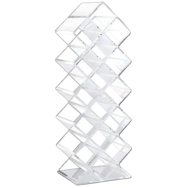 16-Compartment Acrylic Lipstick Organiser - Clear Cosmetic Storage Rack