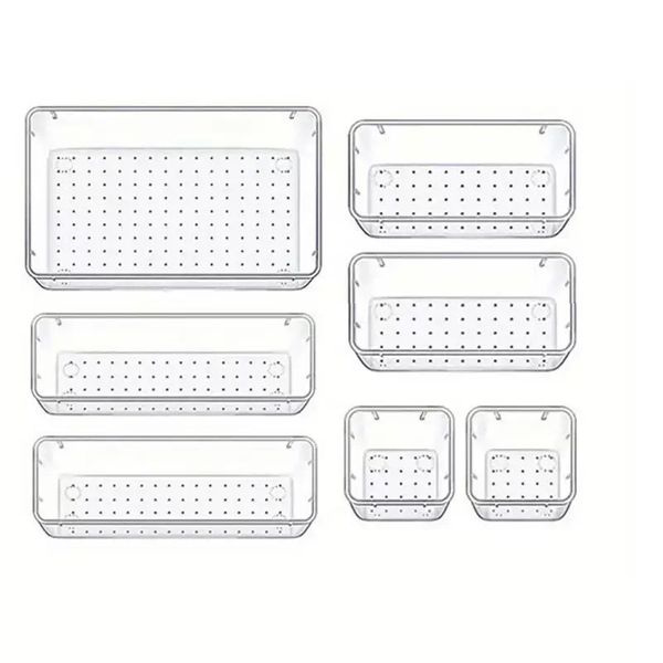 7 Piece Clear Acrylic Drawer Organizer Set-DP-584