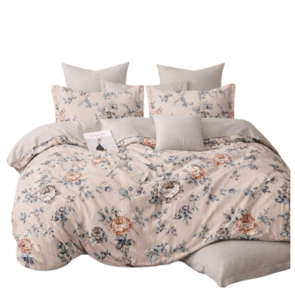 Linen Boutique - Duvet Cover Set Reversible-SavannaPink