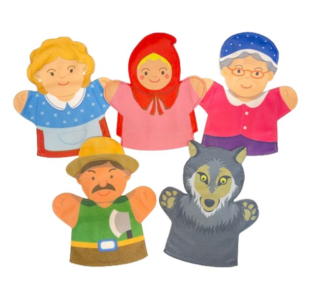 Story Telling: Little Red Riding Hood Hand Puppet Set -5 Piece