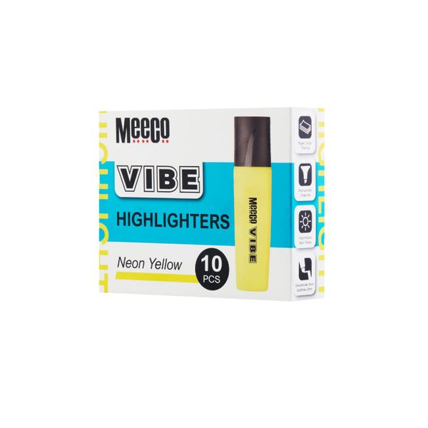 Meeco VIBE Signature Highlighters Yellow Pack of 10
