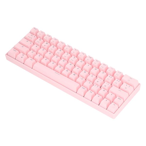 3 Modes Wireless Mechanical Keyboard 64 keys RGB Pink red Switch