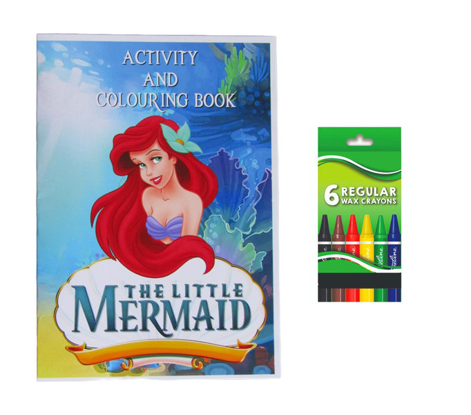 Mermaid Activity and Colouring Book A5 plus 6 Wax Crayons