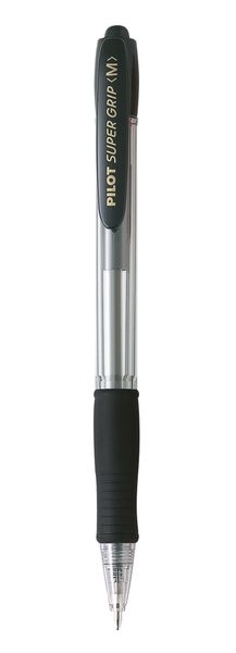 Pilot BPGP-10RM Supergrip Retractable Medium Ballpoint - Box of 12 - Black