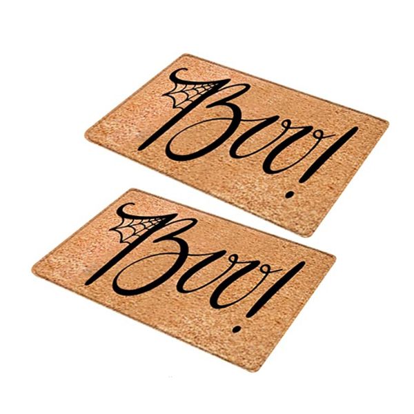2PC Halloween Doormat Blanket - Front Door Mat,Bathroom Kitchen Decor