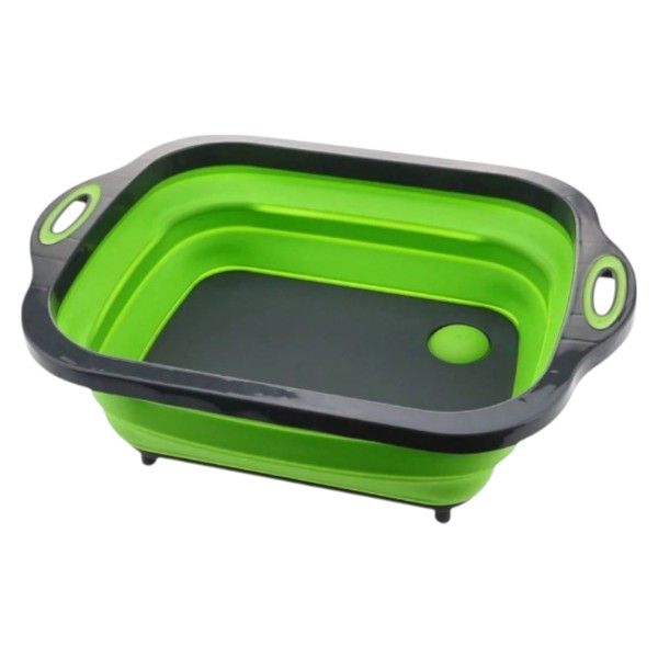 3-in-1 Collapsible Cutting Board With Intergrated Drain - Green