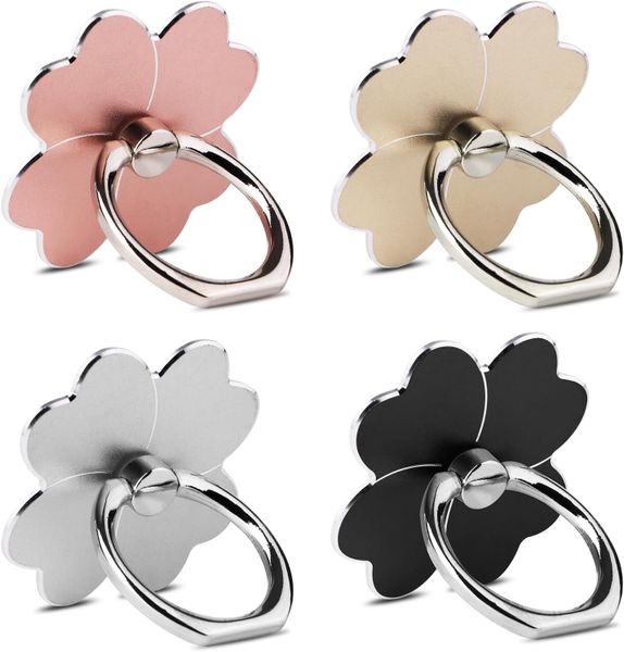 4PCS Cell Phone Ring Stand,Cell Phone Ring Holder Flower, Metal Finger Ring