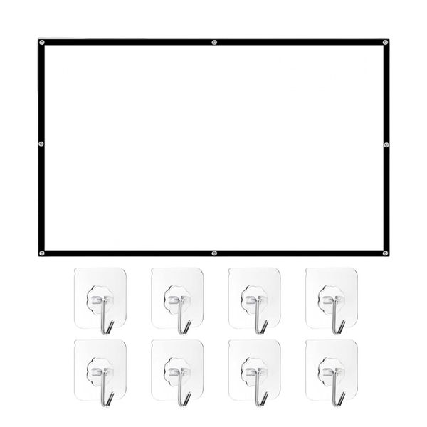 100 Inch Projector Screen 16:9 Portable Foldable Anti-Crease with Hooks