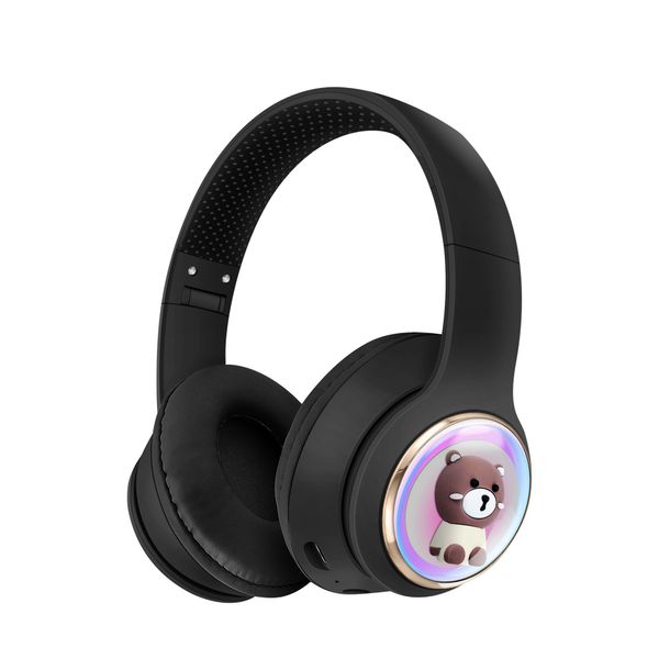 Cute Brown Bear Bluetooth Headphones Wireless Noise Cancelling Headphones
