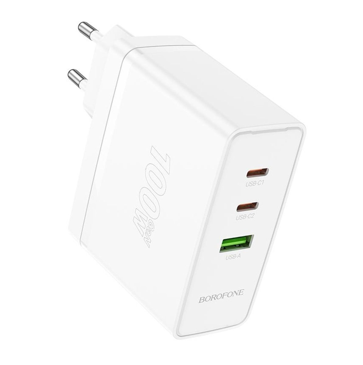 Borofone 100w super fast usb c type c usb 3 port gan charger adapter