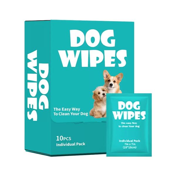 10Piece Wet Dog Wipes Individual Pack Multi-purpose Convenient Cleaning Pet