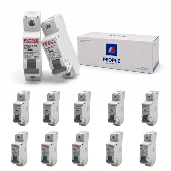 PEOPLE RDB5-63H C6 1P Miniature Circuit Breaker 6A - 12 Pack