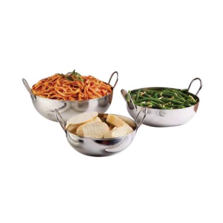 Vollrath 59750 31 oz. Shallow Stainless Steel Balti Dish - 6 1/2 x 2