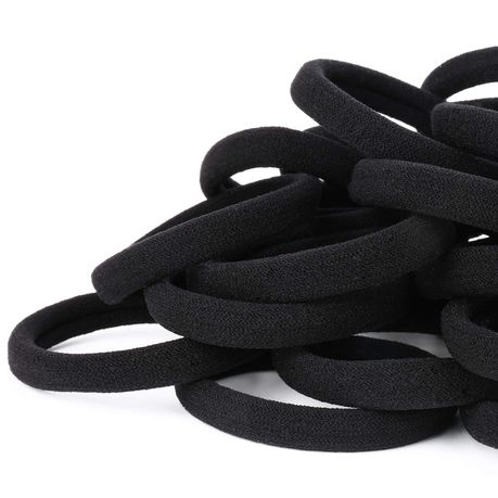 120 Pieces Black Hair Ties for Thick and Curly Hair Ponytail Holders Hair  Elastic Band for