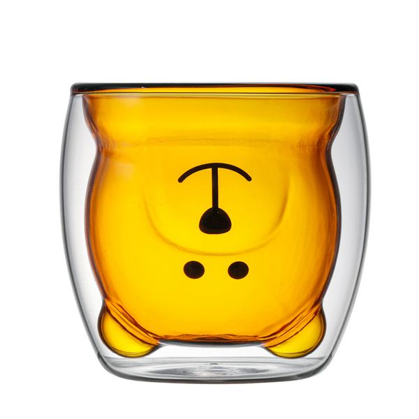 Cartoon Double Glass Bear Cup