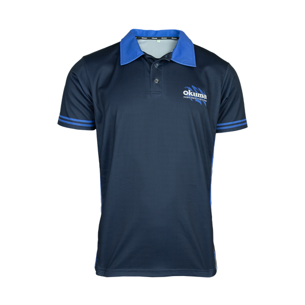 Navy Golfer Fishing Shirt - Okuma White