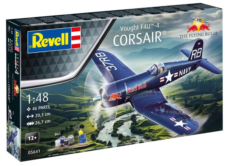 Revell 1/48 Flying Bulls F4U-4 Corsair Model Kit w/paints, Glue and Brush
