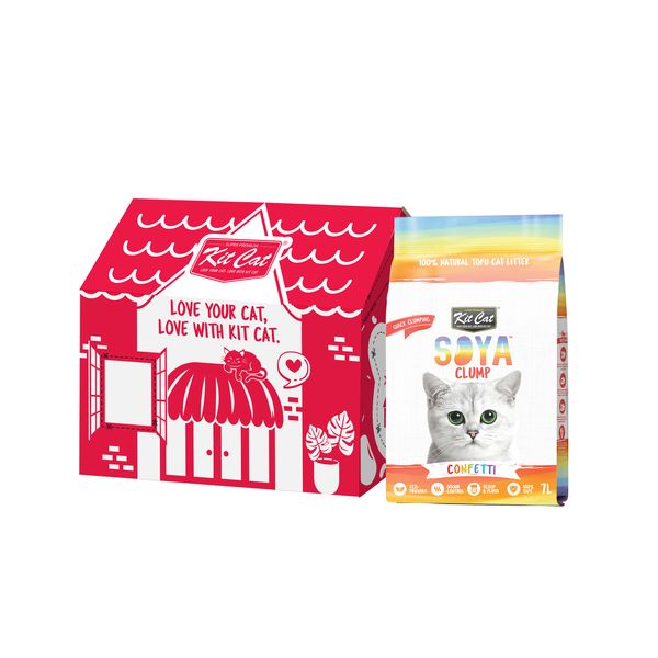 Kit Cat Soya Clump Cat Litter - Soya Clump Confetti Bulk Unit (6 x 7L)