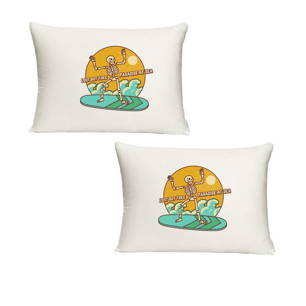 Lost but Free Paradise at Sea 2 Twin Standard Pillow Cases