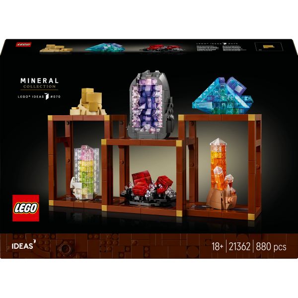 LEGO® Ideas Mineral Collection, Crystal Display Shelves, Living Room Decor 21362