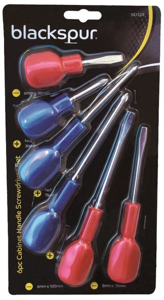 Blackspur 6pc Cabinet Handle Screwdriver Set