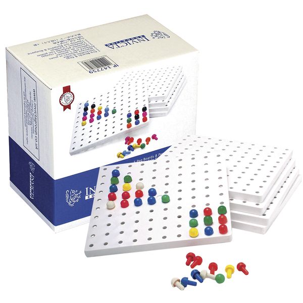 Invicta Education Pegboards &amp; Pegs: 5 x Pegboards &amp; 1000 x Pegs