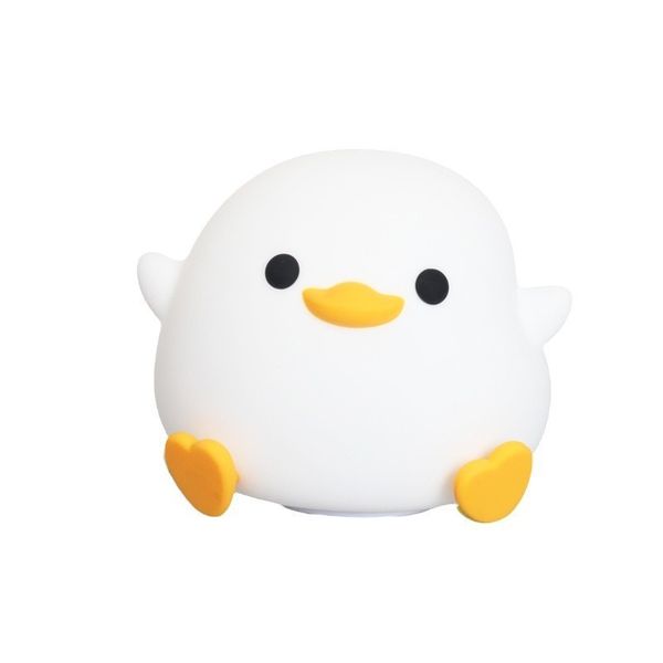 Cute Duck Night Light: Rechargeable Warm Glow Bedside Lamp with Tap Control