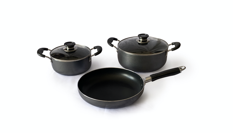 Real Chef Non-Stick Casserole Pots and Fry Pan Combo 5 Piece