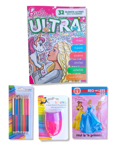 Ultra Afrikaans Barbie Aktiwiteite Boek met Lees Boek en Potlode