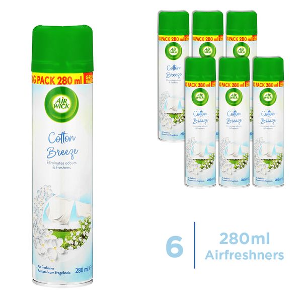 Airwick 6 x 280ml - Air Freshener - Cotton Breeze