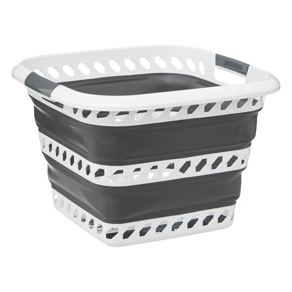 5five Collapsible Polypropylene Square Laundry Basket No Lid 40Lt