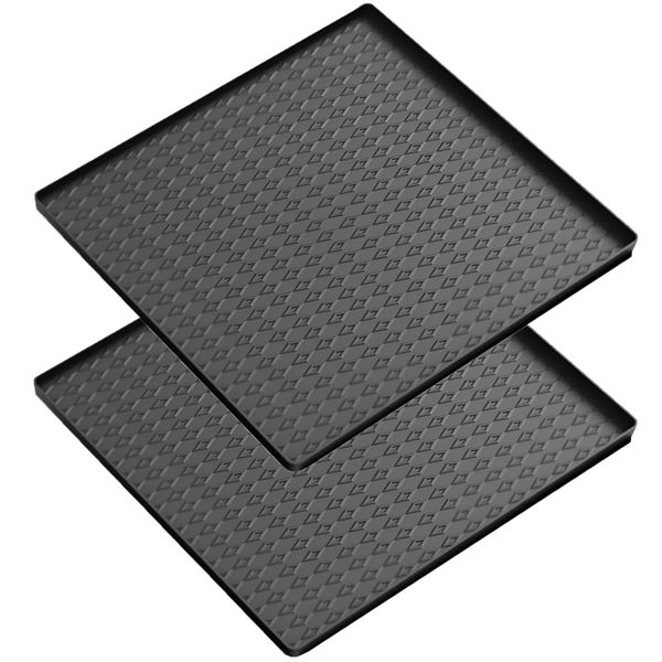 2-Pack Washer and Dryer Top Protectors - Silicone - Black