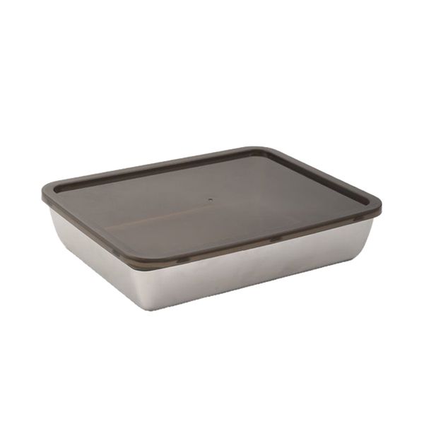 Stainless Steel Prep Tray With Sealed Lid For Raw Marinated Food - 4 Pack