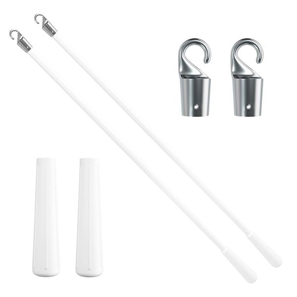 Tool Vertical Blind Replacement Fiberglass Wand with Hook &amp; Grip (43cm) 2pc
