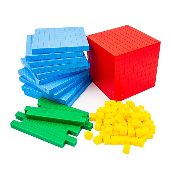 EDX Education - Base Ten Blocks - Maths Manipulative - 121pcs Polybag